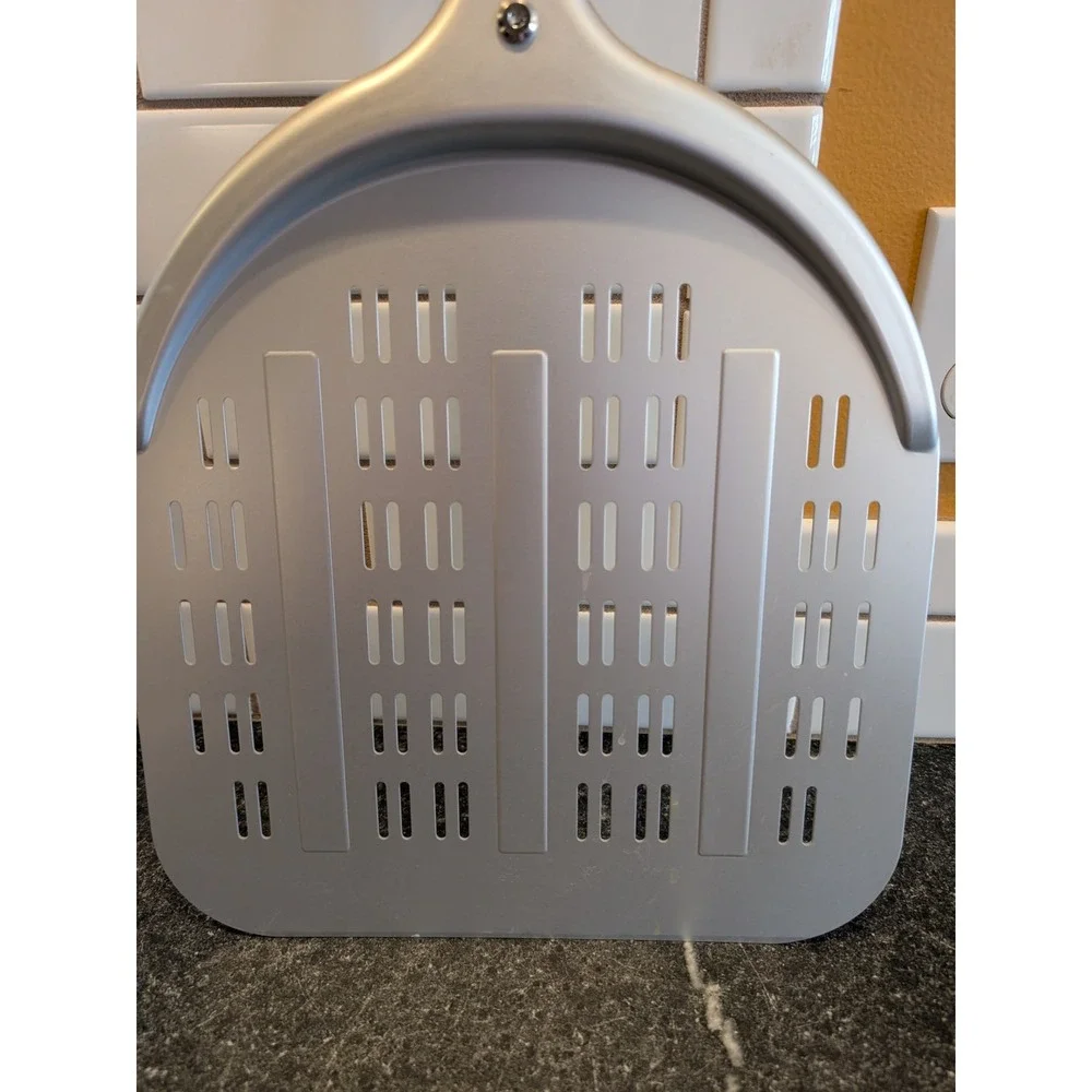 Leightszen Perforated Pizza Peel Anodized Aluminum 12 Inch Paddle Long Handle